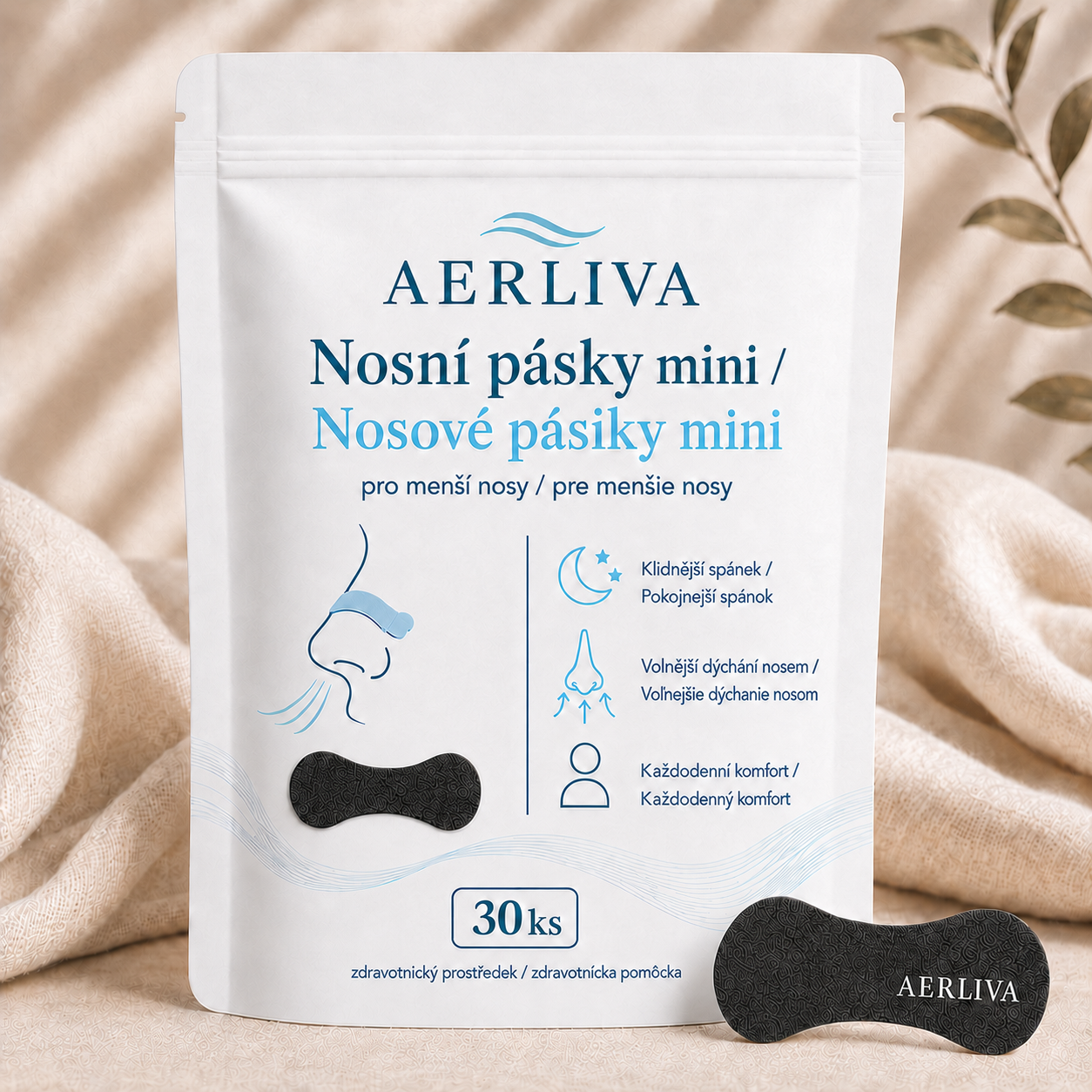 AERLIVA Nosové pásiky mini 30 ks – pre menšie nosy